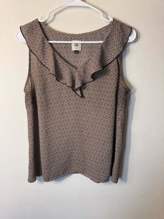 Cabi Tops - Cabi Stellar Sleeveless Ruffle Star Print Blouse Size Medium